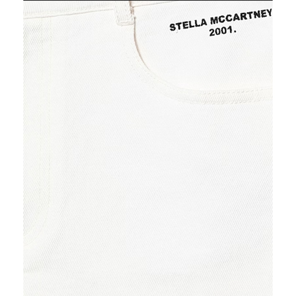 Stella McCartney White Denim Shorts With Logo - Picture 5 of 8